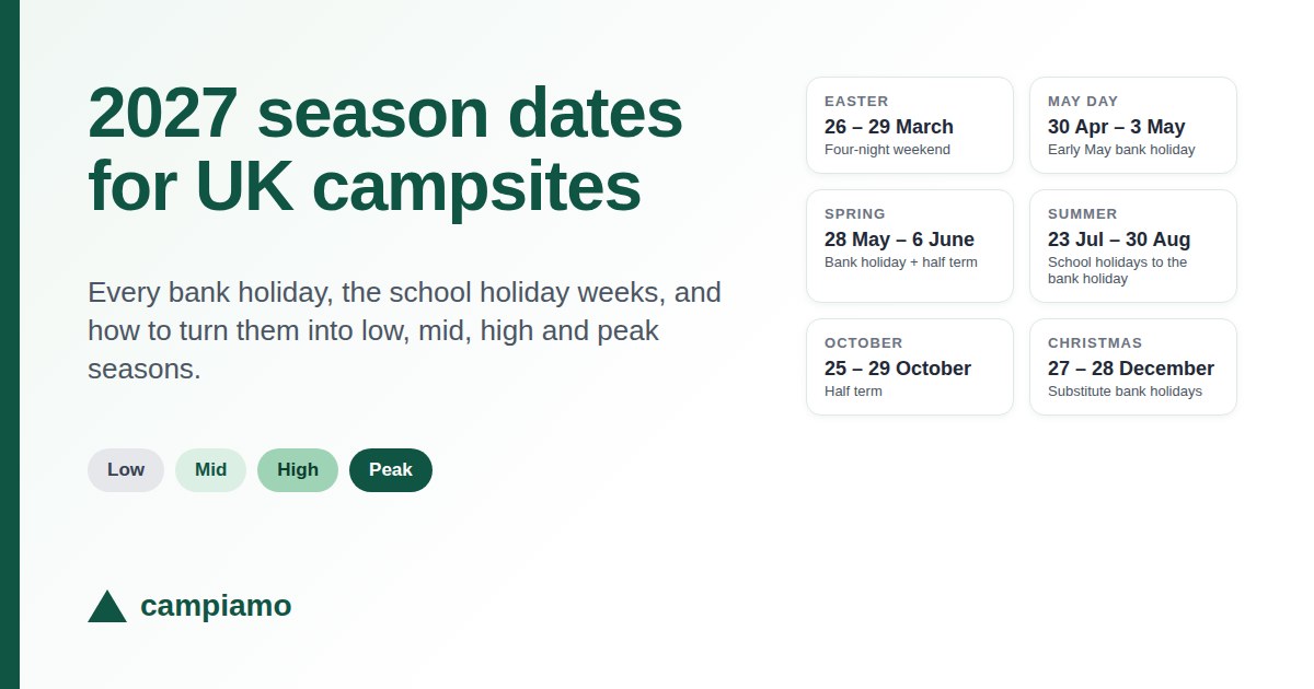 2027 Bank Holidays and School Holidays: Setting Your Campsite's Season Dates