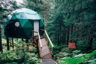 Private hot tub at Woodland Glamping